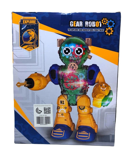 Explore Interactive Gear Robot – Lighting, Music & Shooting Action