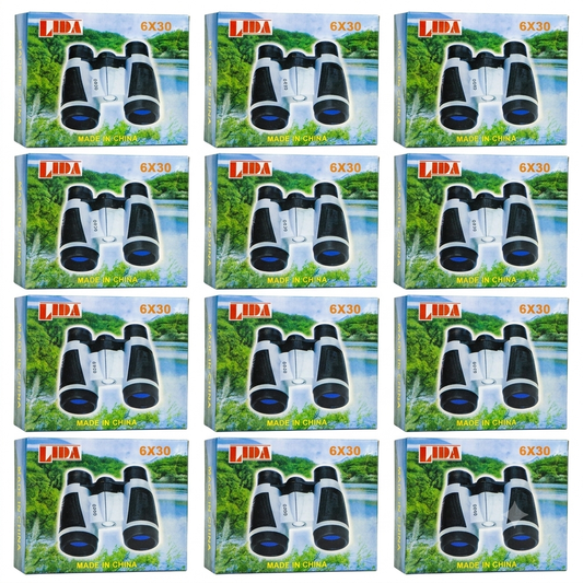 LIDA 6x30 Toy Binoculars Set - 12-Piece Bulk Pack