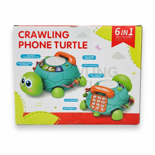 6-in-1 Crawling Phone Turtle Toy - Musical Learning Activity Center for Toddlers