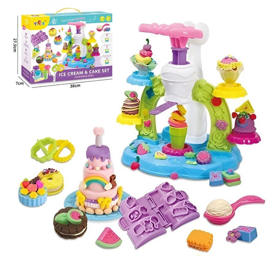 DIY Ice Cream & Cake Color Dough Play Set – Creative Modeling Clay Toy for Kids 3+
