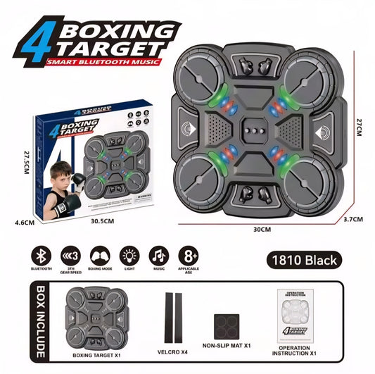 Smart Bluetooth Boxing Target Wall Trainer with Lights & Music – 4 Target Punching Game (8+)