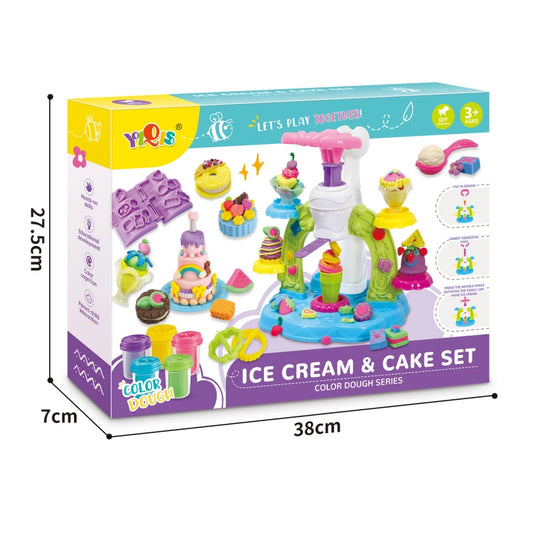 DIY Ice Cream & Cake Color Dough Play Set – Creative Modeling Clay Toy for Kids 3+