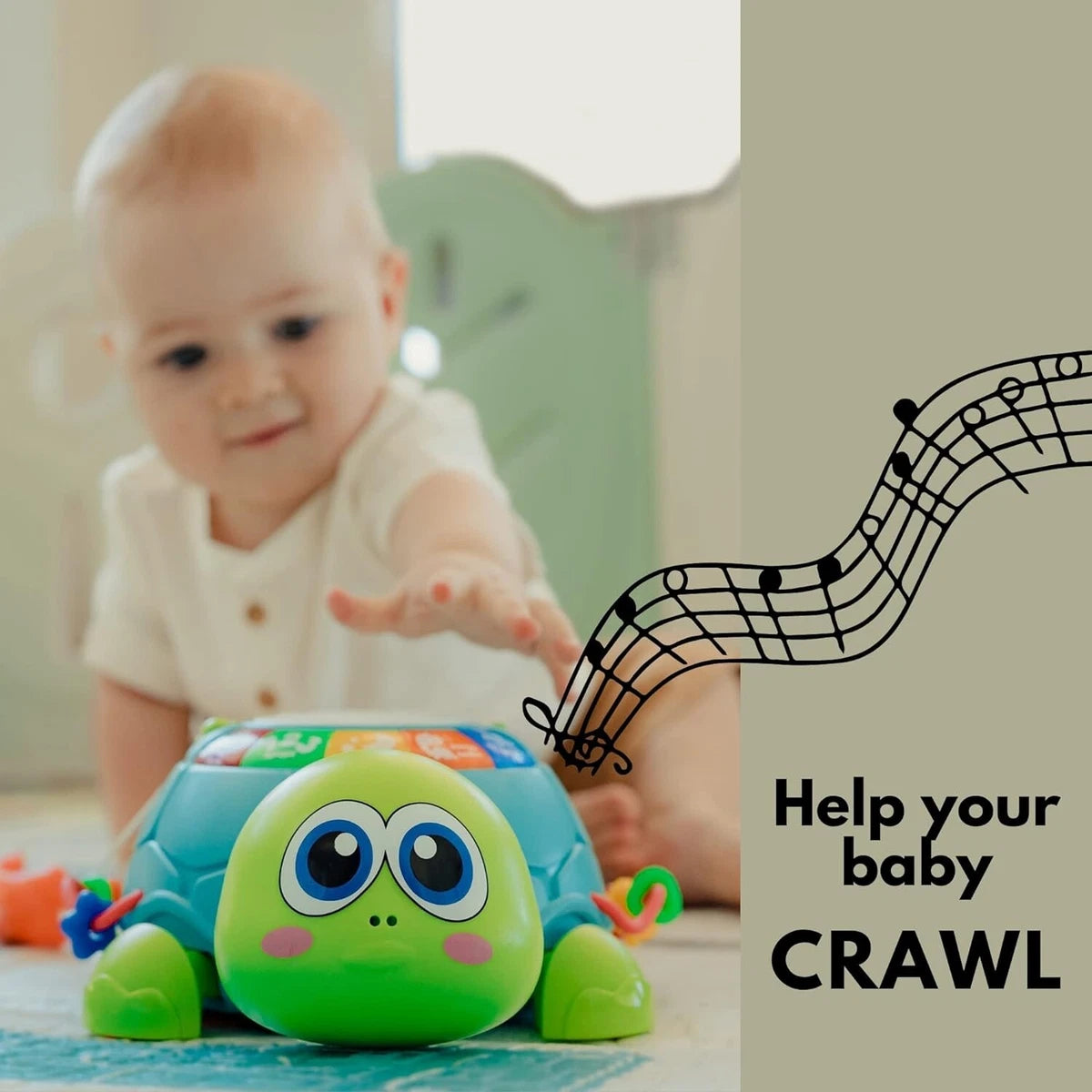 6-in-1 Crawling Phone Turtle Toy - Musical Learning Activity Center for Toddlers