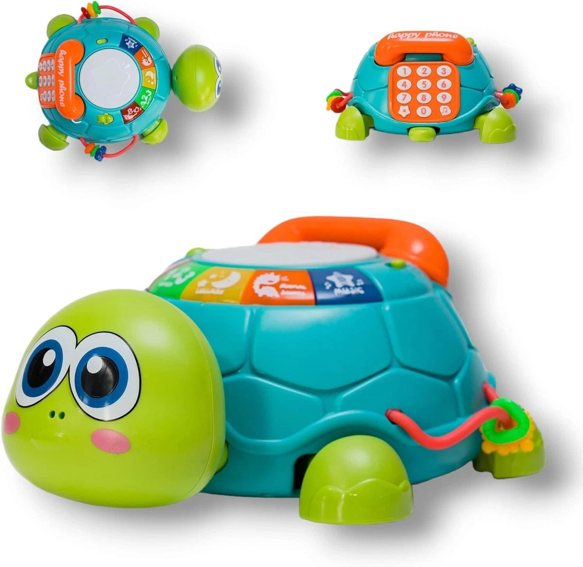 6-in-1 Crawling Phone Turtle Toy - Musical Learning Activity Center for Toddlers