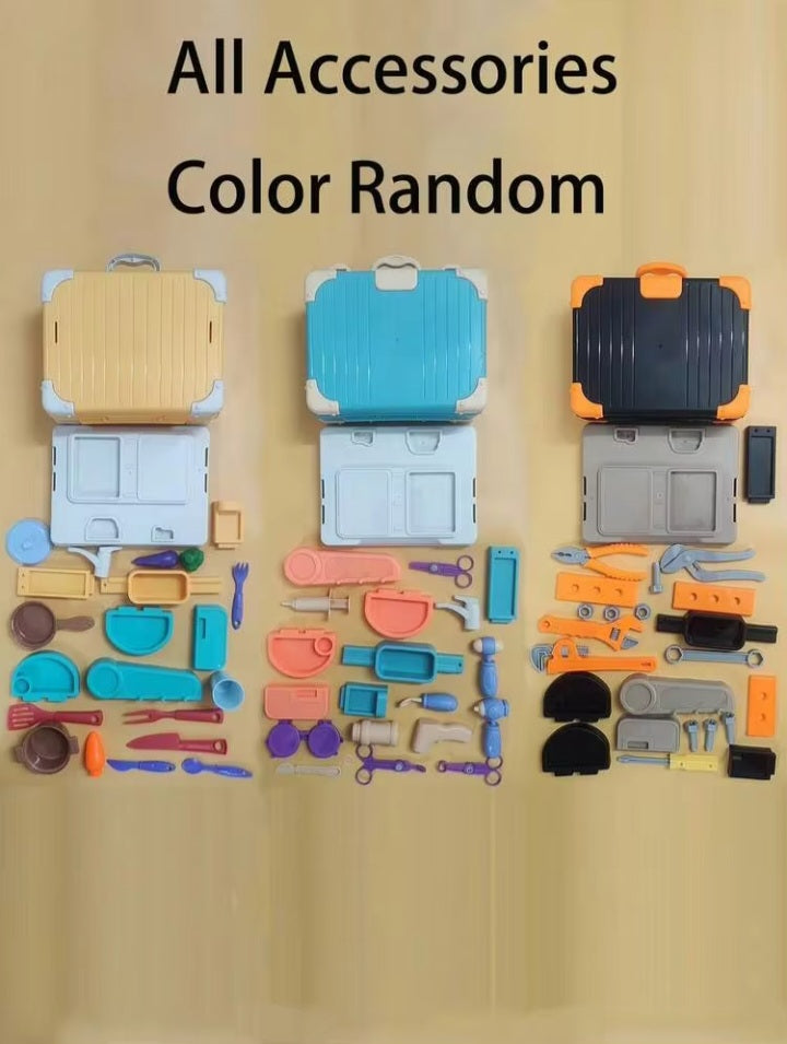 2-in-1 Kids Toy Kitchen Suitcase & Cooking Set (25 Pcs)