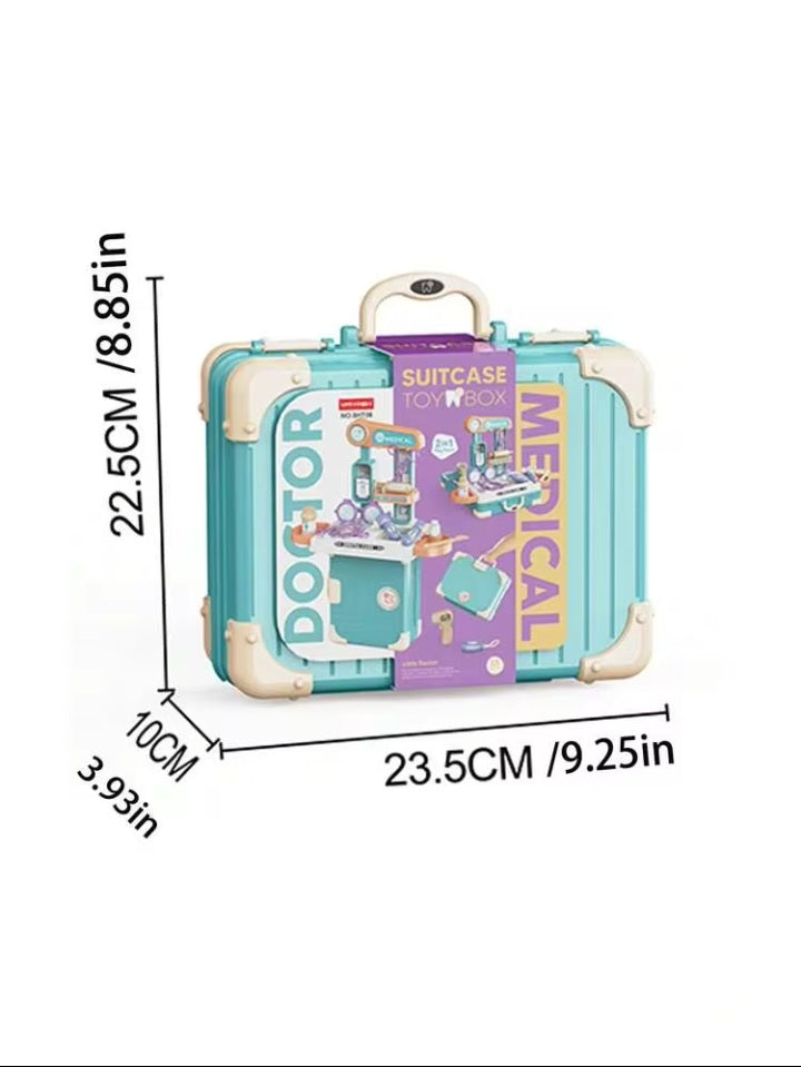 2-in-1 Kids Dental & Medical Suitcase Toy box Playset (23 Pcs)