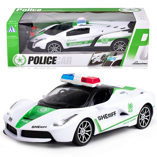 RC Sheriff Sports Car with Lights – 1:18 Scale