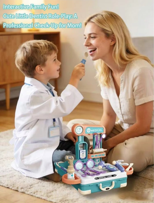 2-in-1 Kids Dental & Medical Suitcase Toy box Playset (23 Pcs)