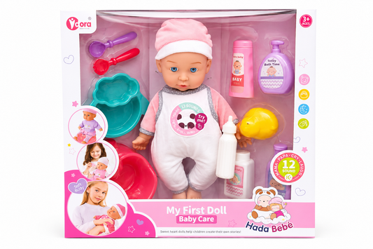 My First Doll Baby Care Set – Soft Body Doll with 12 Realistic Sounds & Accessories