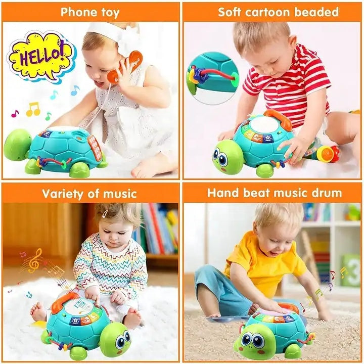 6-in-1 Crawling Phone Turtle Toy - Musical Learning Activity Center for Toddlers