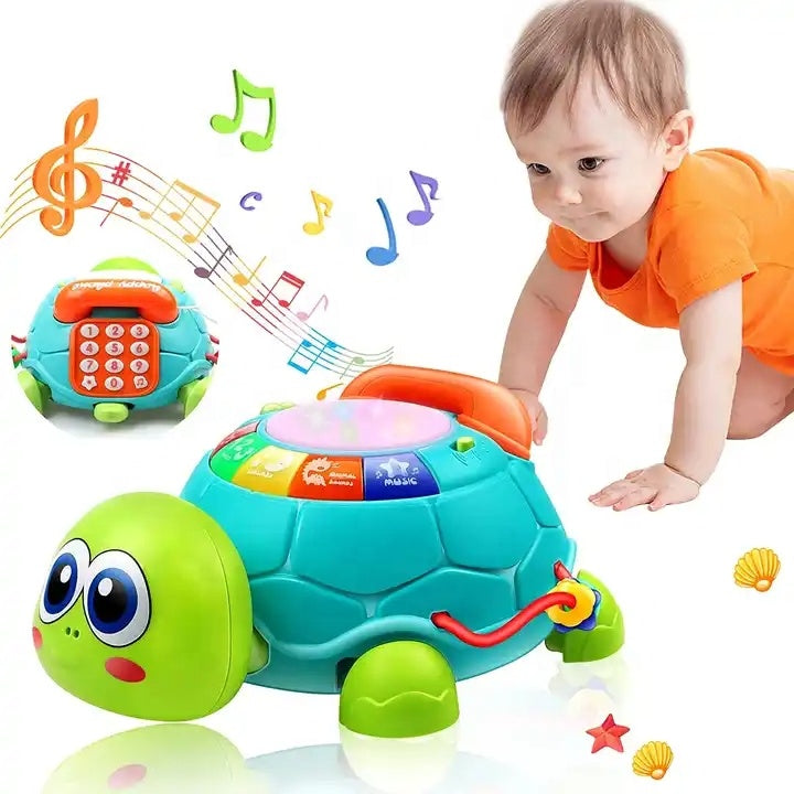 6-in-1 Crawling Phone Turtle Toy - Musical Learning Activity Center for Toddlers
